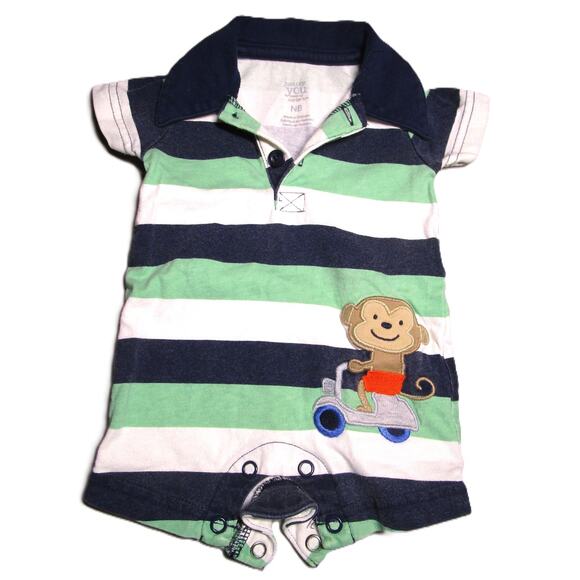 Carter's Newborn Baby Bodysuit Bundle 4 One-Pieces Cotton Giraffe, Stripes - Picture 8 of 9